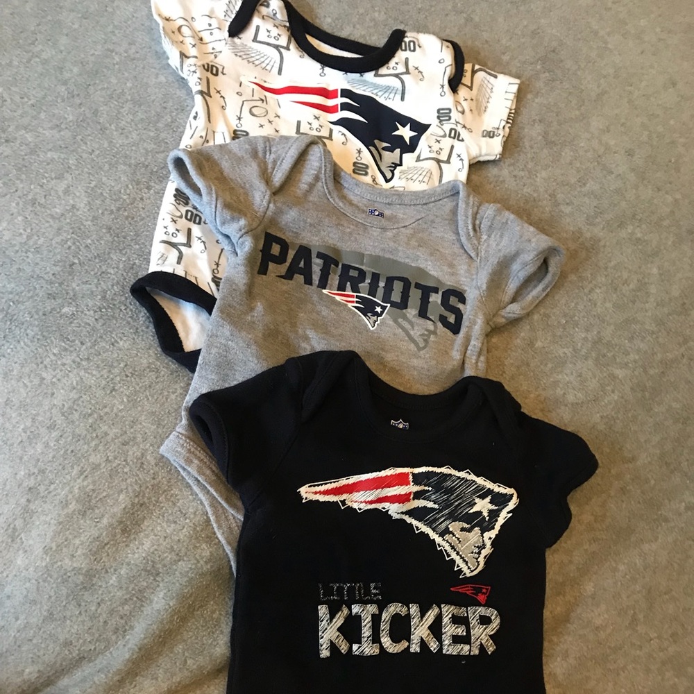 Set of three nfl patriots onesies